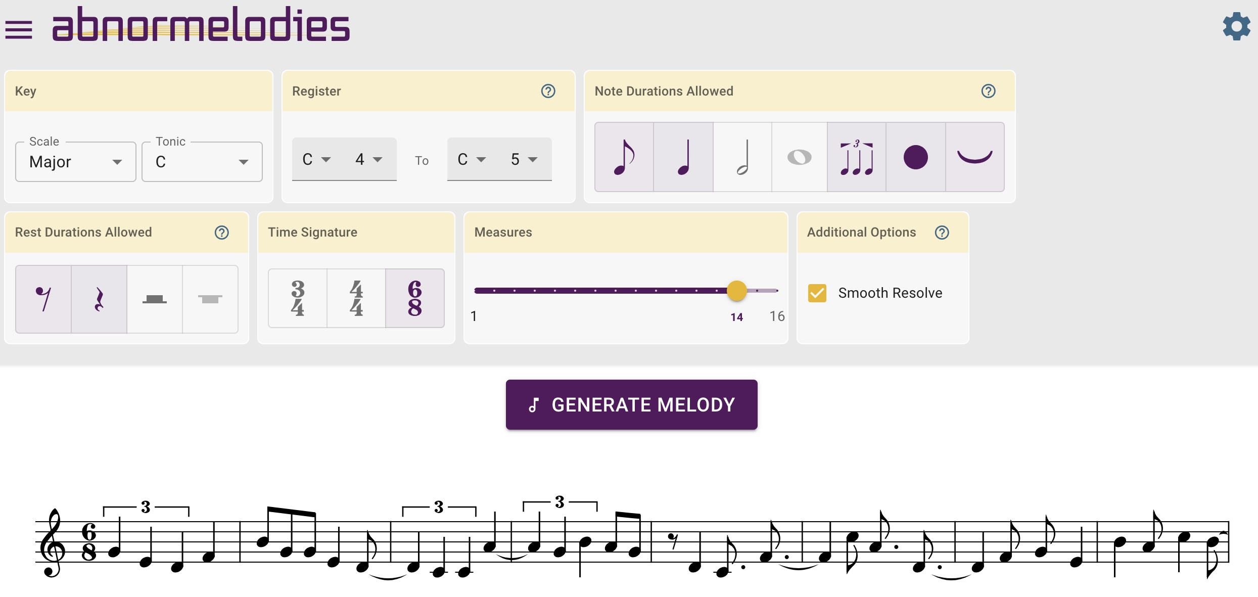 screenshot of app form.