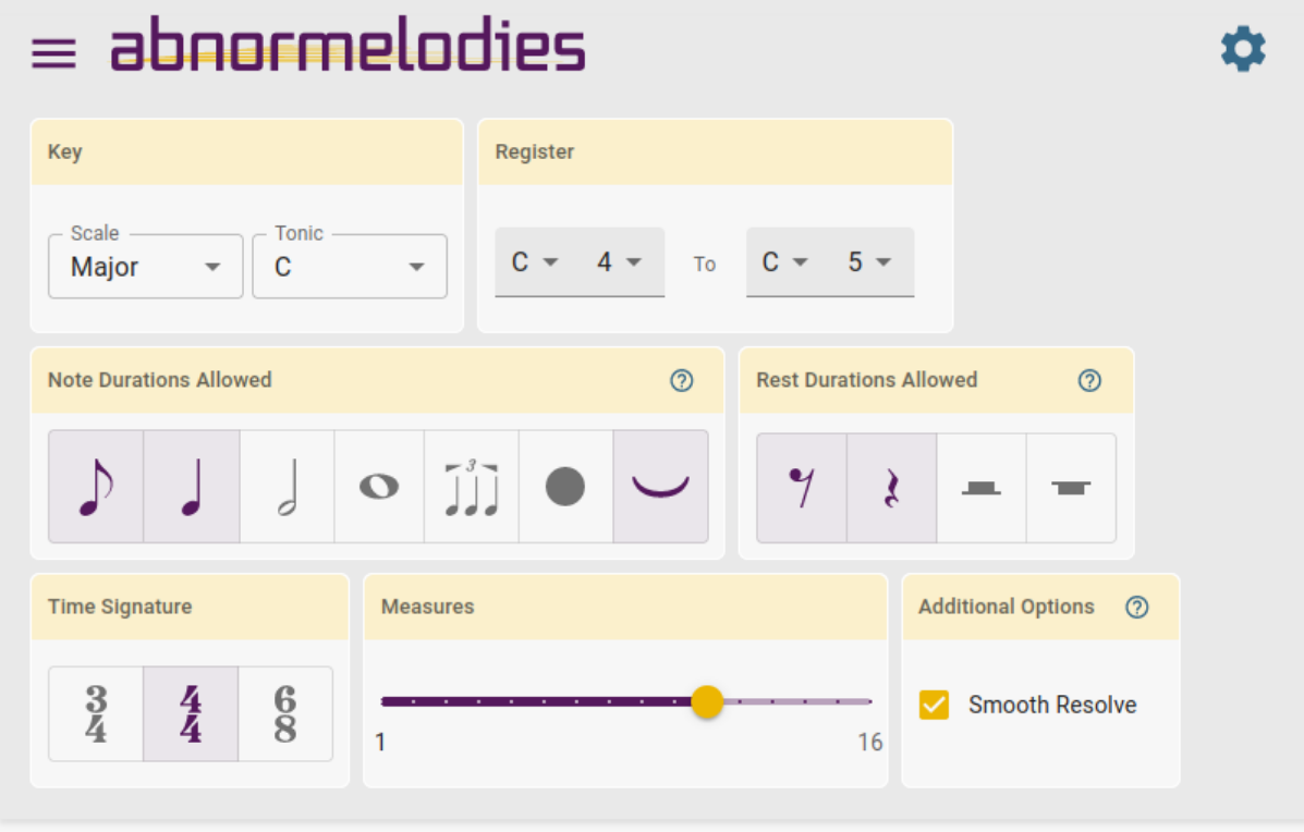 screenshot of app form.