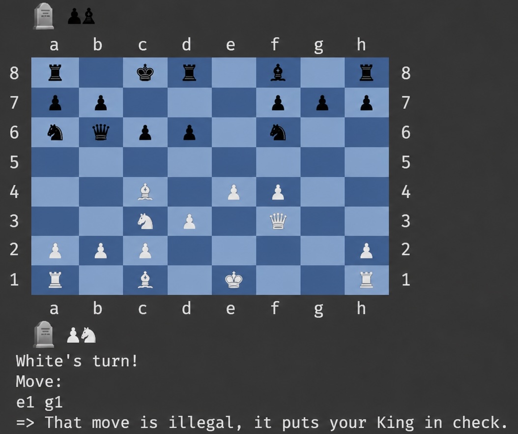 screenshot of chess in my terminal.